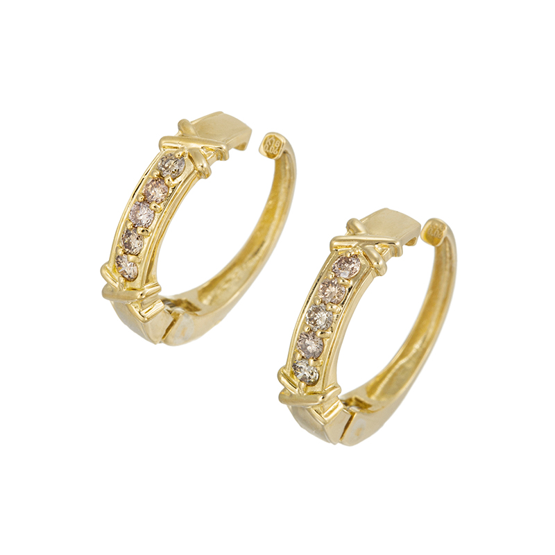 GSTV K18YG ブラウンダイヤモンド ピアリング BRD 約0.12ct