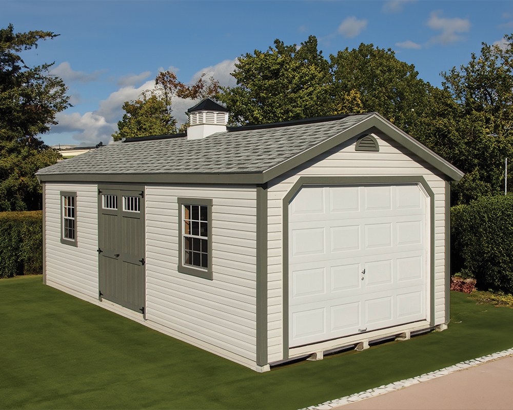 Deluxe Vinyl A-Frame Garage | Green Acres Outdoor Living