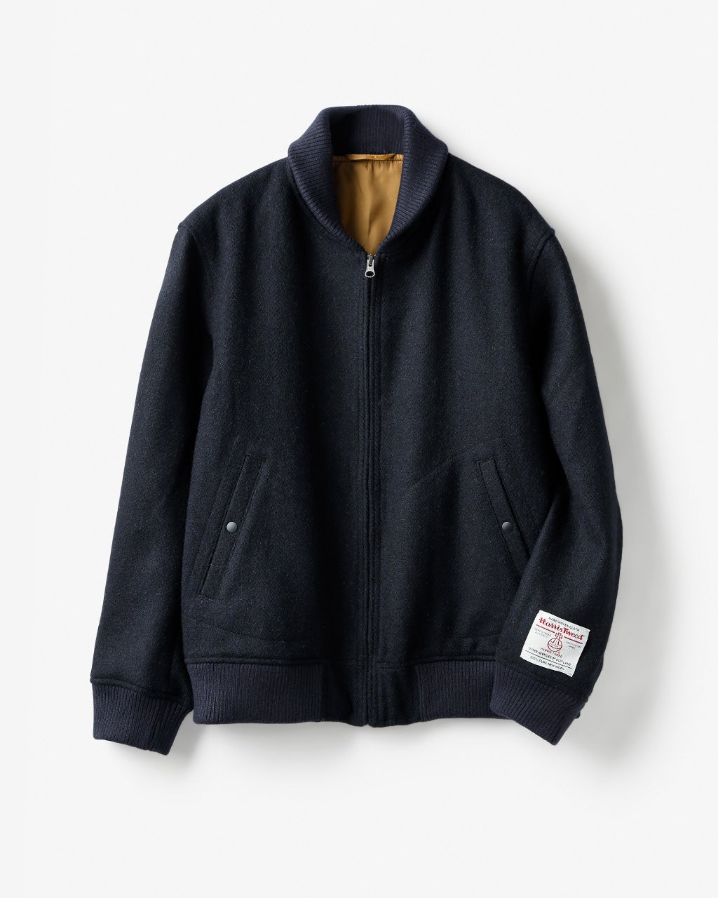 ハリスツイードリブブルゾン/DoCLASSE