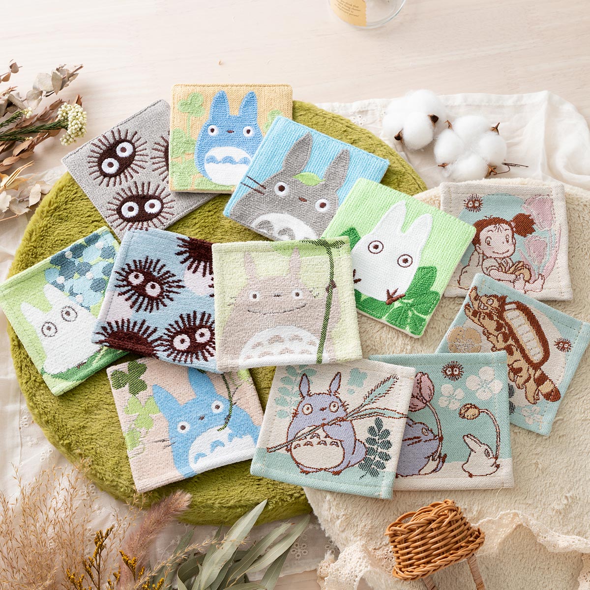 となりのトトロ チェーンステッチ織 コースター 4枚組 | どんぐり