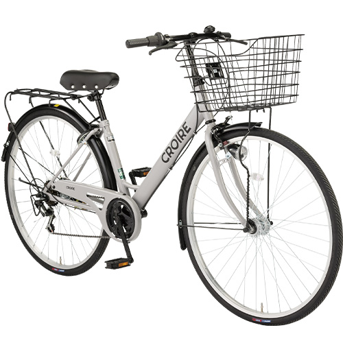 61】一般車 ママチャリ VROOK グレー 27インチ 外装変速付き 61】一般