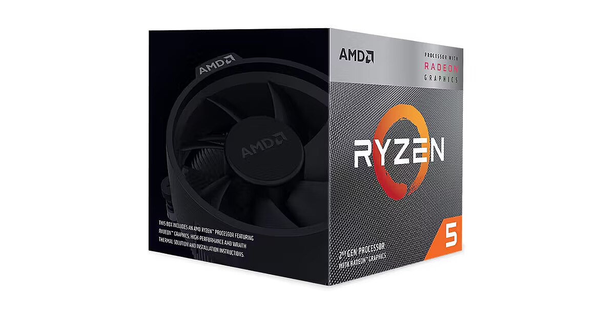 AMD Ryzen 5 3400G (4C/8T, 3.7GHz, 4MB Cache, Vega 11, 65W