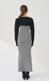アンサンブルチェックニットロングワンピース – Darich (ダーリッチ)