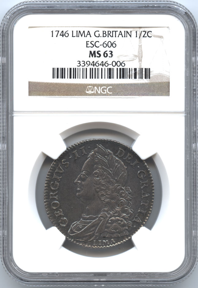 ダルマコインショップ / イギリス 1/2クラウン銀貨 1746 LIMA