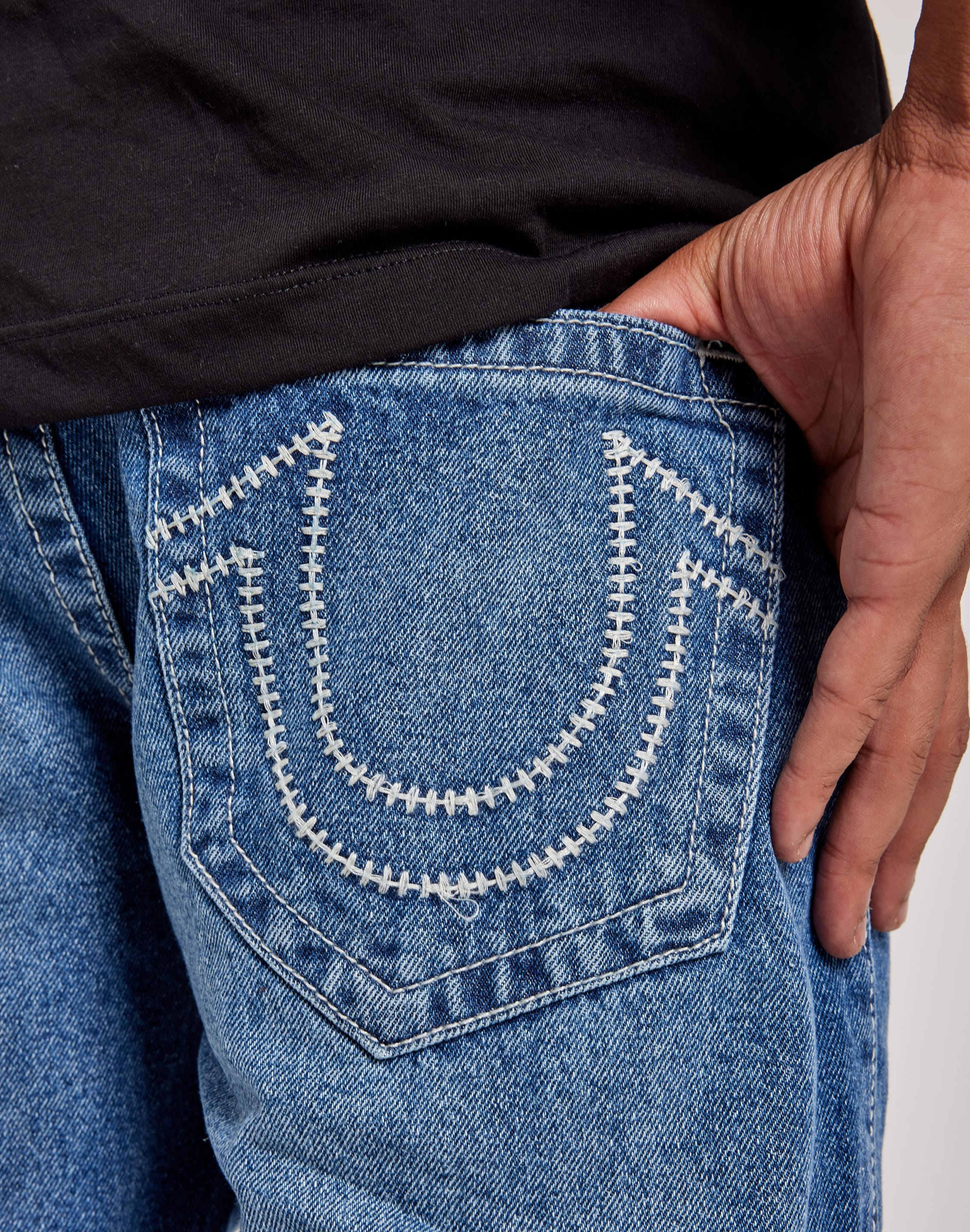 True Religion Ricky Ladder Stitch Logo Jeans – DTLR