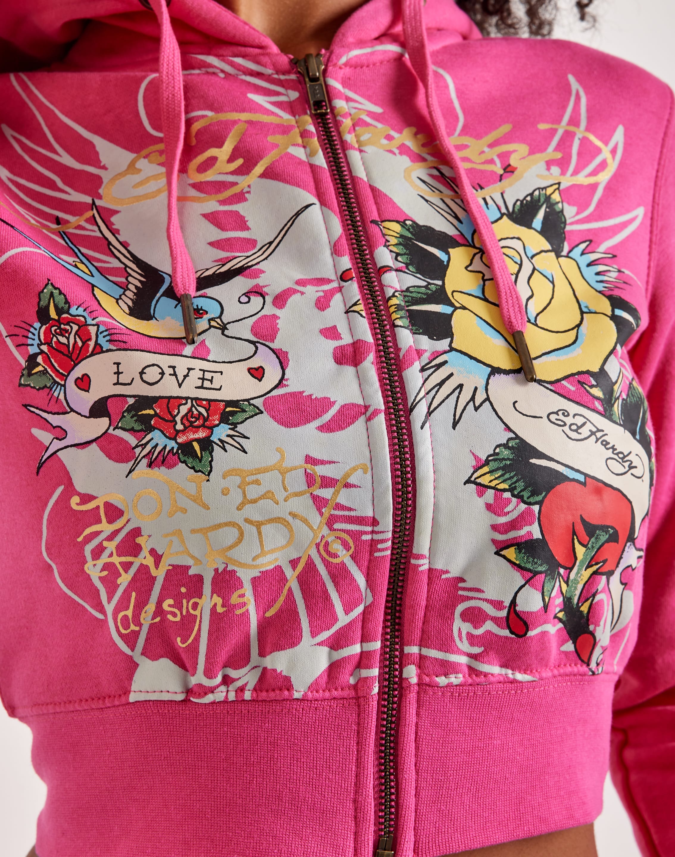 Ed Hardy Love Rose Full-Zip Fleece Hoodie – DTLR
