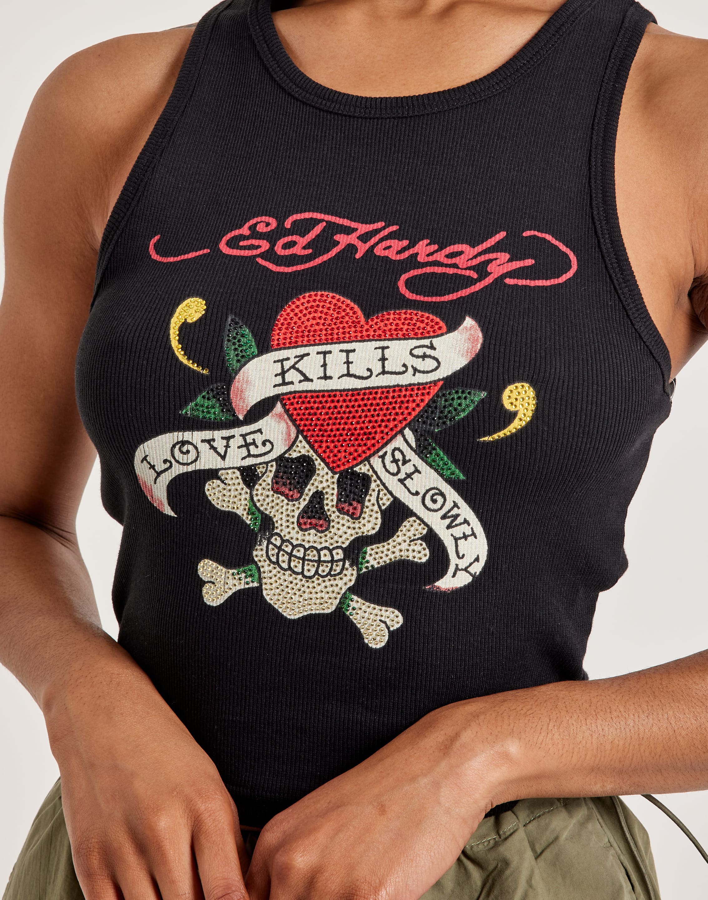 Ed Hardy Love Kills Slowly Rhinestone Tank Top – DTLR