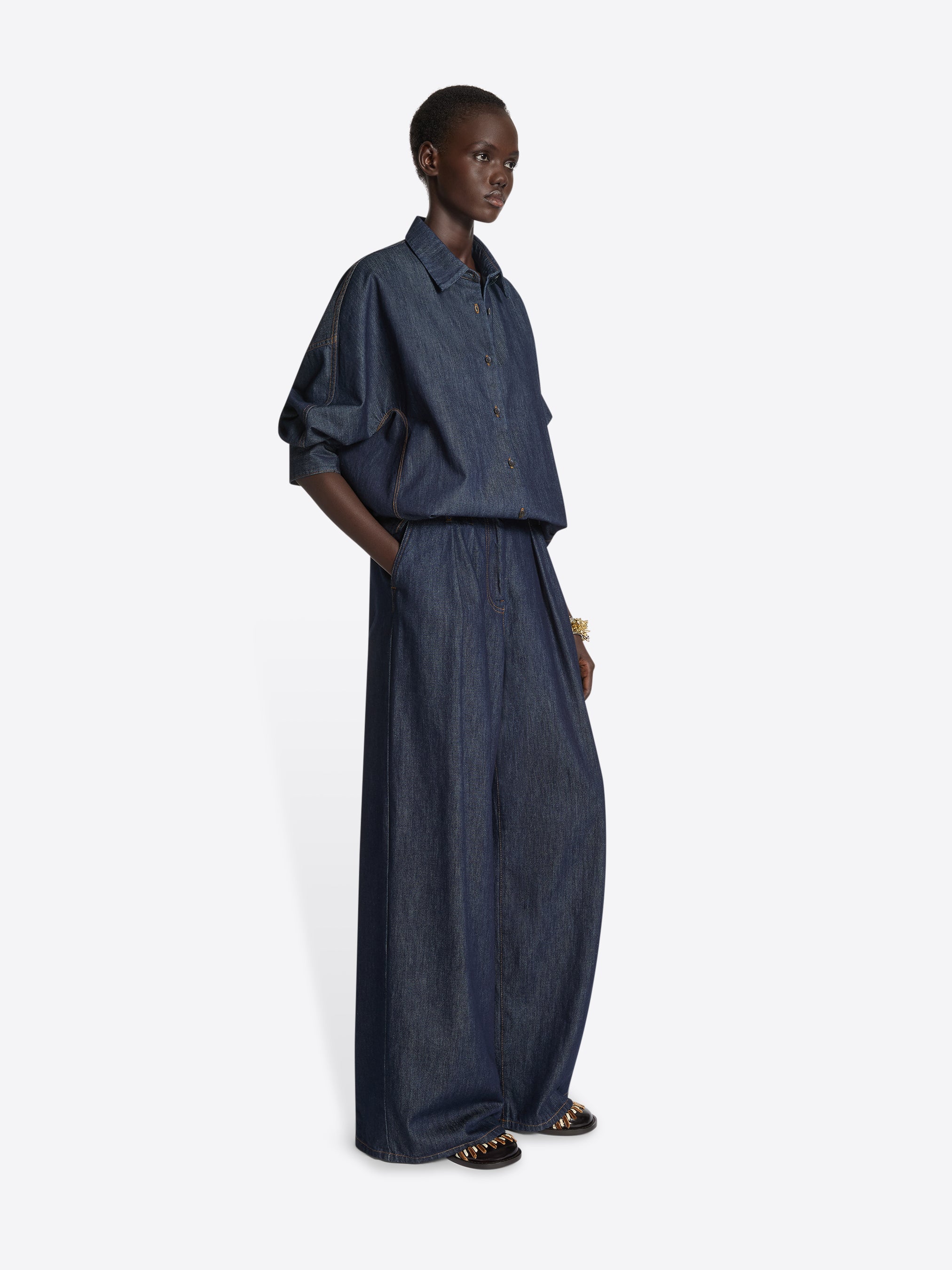 Denim cocoon shirt - Autumn-Winter Women | Dries Van Noten