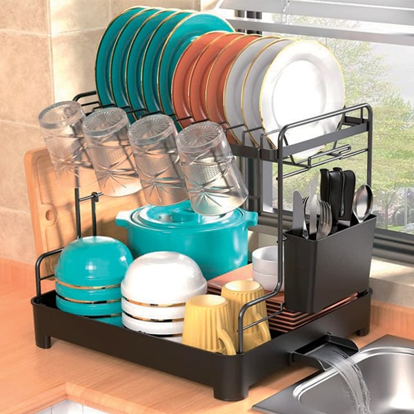 水切りラック(黒): キッチン／はぴねすくらぶ