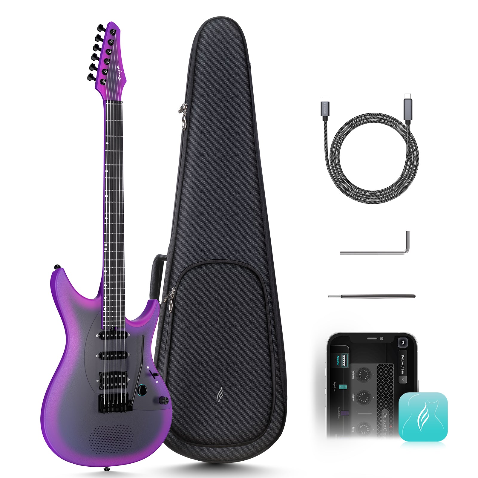 Enya Inspire: Carbon Fiber Super Strat Smart Guitar