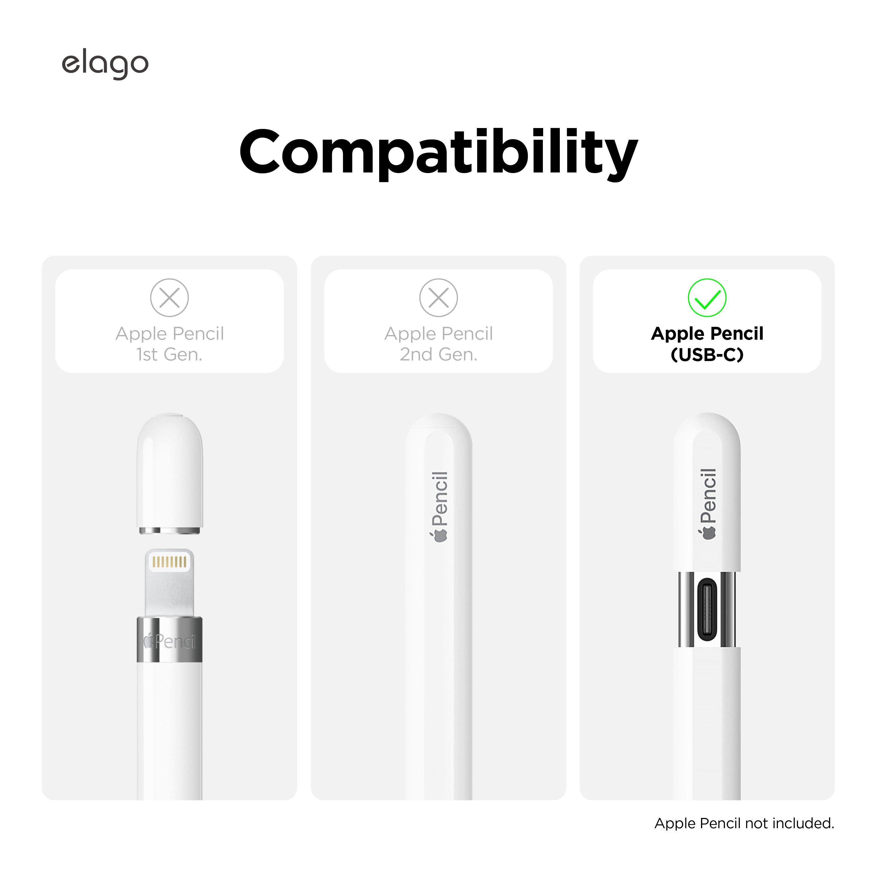 elago x MONAMI Case for Apple Pencil USB-C [White] - elago