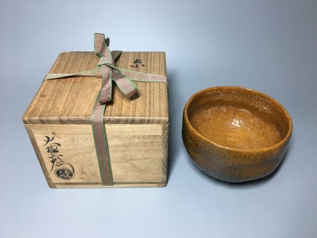 茶道具 竹節 蓋置 9代 大樋長左衛門 共箱 陶芸 楽焼 金沢 茶会 茶道具