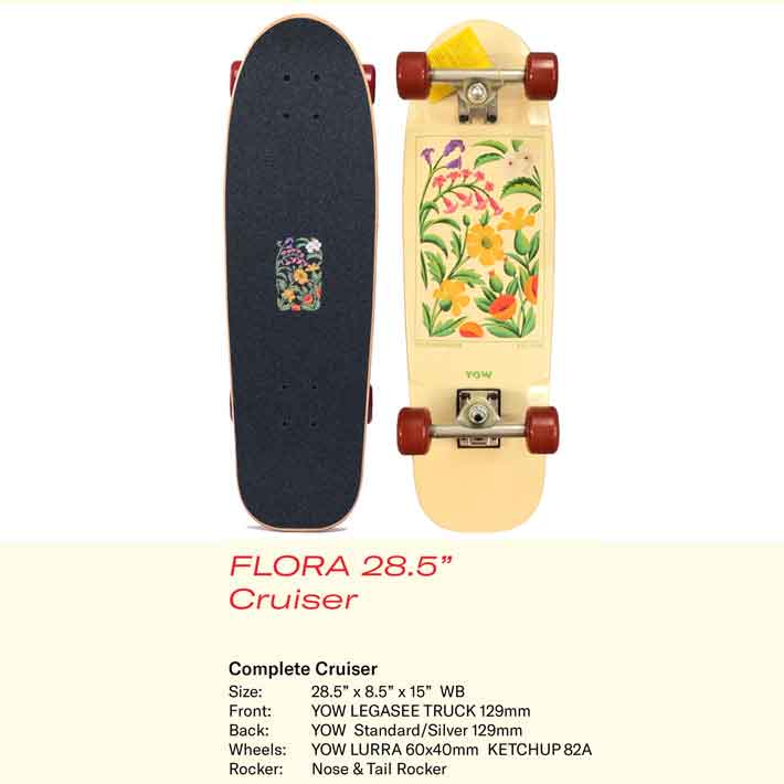 特典付き！】YOW サーフスケート サーフクルーザー ヤウ FLORA 28.5