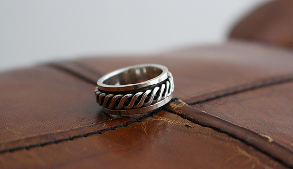 VINTAGE】80s Vintage Taxco Mexican Silver Spinner Ring.店頭