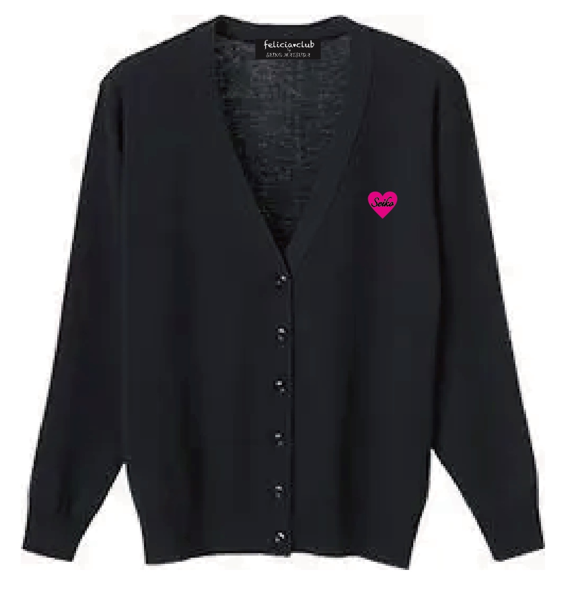 レディースカーディガン(ハートワッペン付 ) BLACK｜松田聖子｜felicia