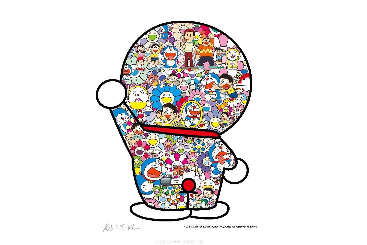 村上隆によるドラえもんの新作版画とポスターが川崎市 藤子・F