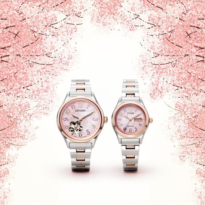 シチズン時計、“桜川”がテーマの限定モデル - 川面に浮かぶ花びらを