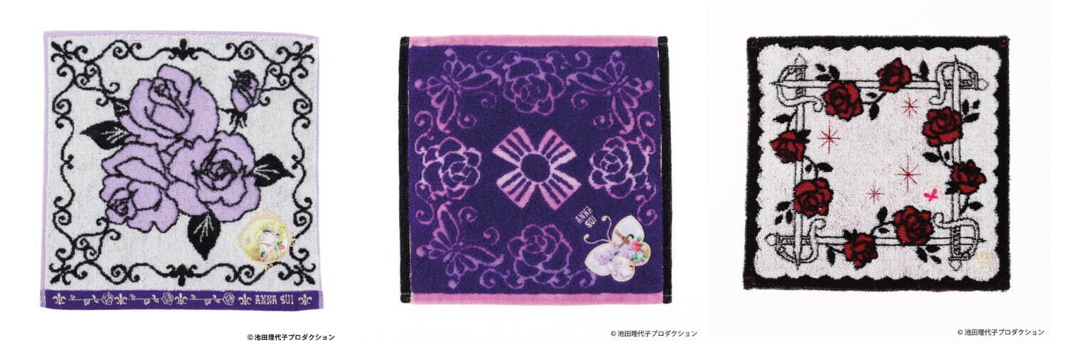 アナ スイ『ベルサイユのばら』コラボハンカチ、“薔薇”モチーフに囲ま