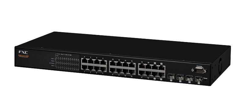 10/100/1000M RJ45(PoE+) x24ポート ギガビットL2 PoEスイッチ FXC5224PE