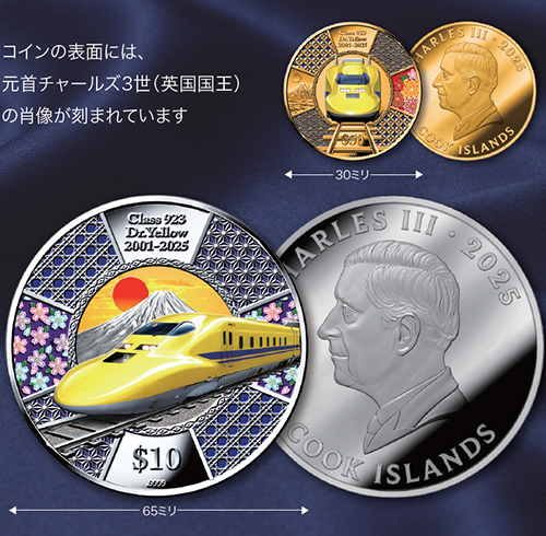 純金関連商品 923形ドクターイエロー(T4)引退記念公式金貨銀貨セット