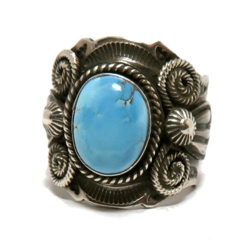 ターコイズリング インディアンジュエリー ナバホ族アーチスト