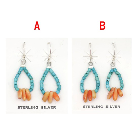 ターコイズ トルコ石 コラル 珊瑚 ヒーシー アクセサリー ピアス