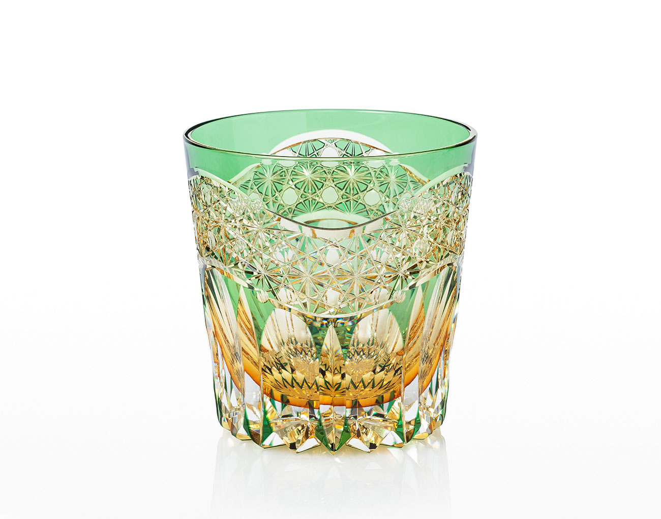 直営店限定 江戸切子 伝統工芸士・鍋谷聰作 重ね色目ロックグラス