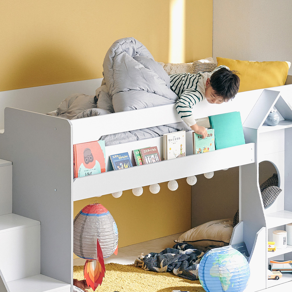 直接引取限定ロフトベッド 階段付 引取限定！ロフトベッド ホワイト 耐