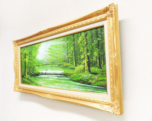 絵画 油絵 陽光 (横山守) 送料無料 【肉筆】【油絵】【日本の風景