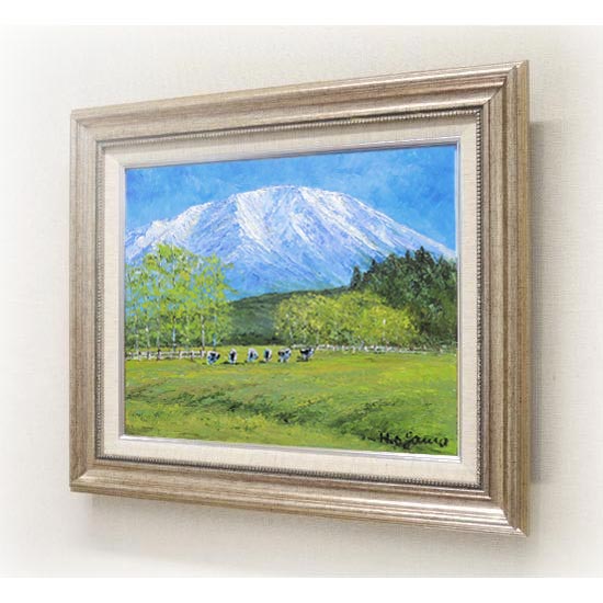 絵画 油絵 岩手山を望む (小川久雄) 送料無料 【海・山】【肉筆