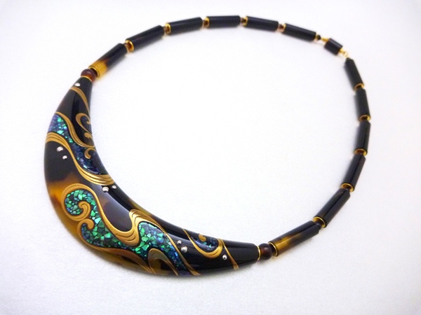 べっ甲螺鈿金蒔絵ネックレス2012 | べっ甲かんざし・髪飾り・和装小物