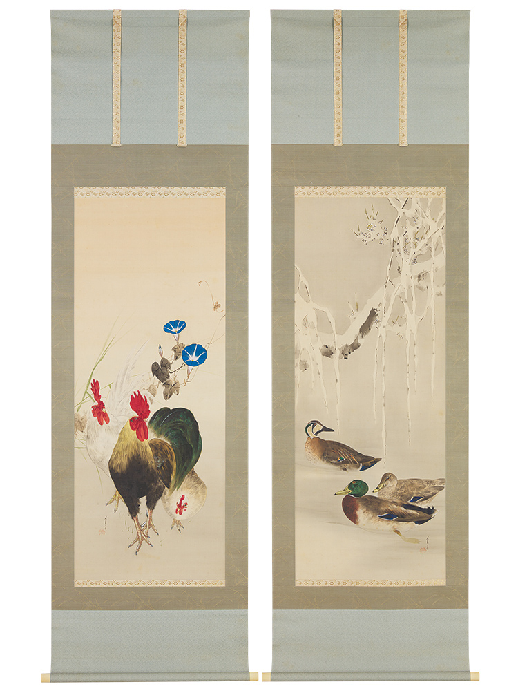 出会いの感動：鴨鶏双幅 – 加島美術