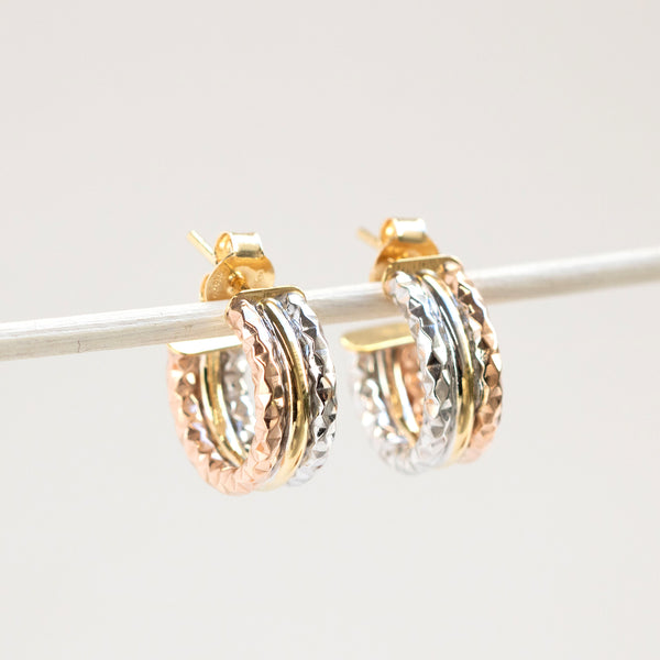 K18ピアス(スリーカラー/イタリア製)《26T10126》 | 京セラジュエリー