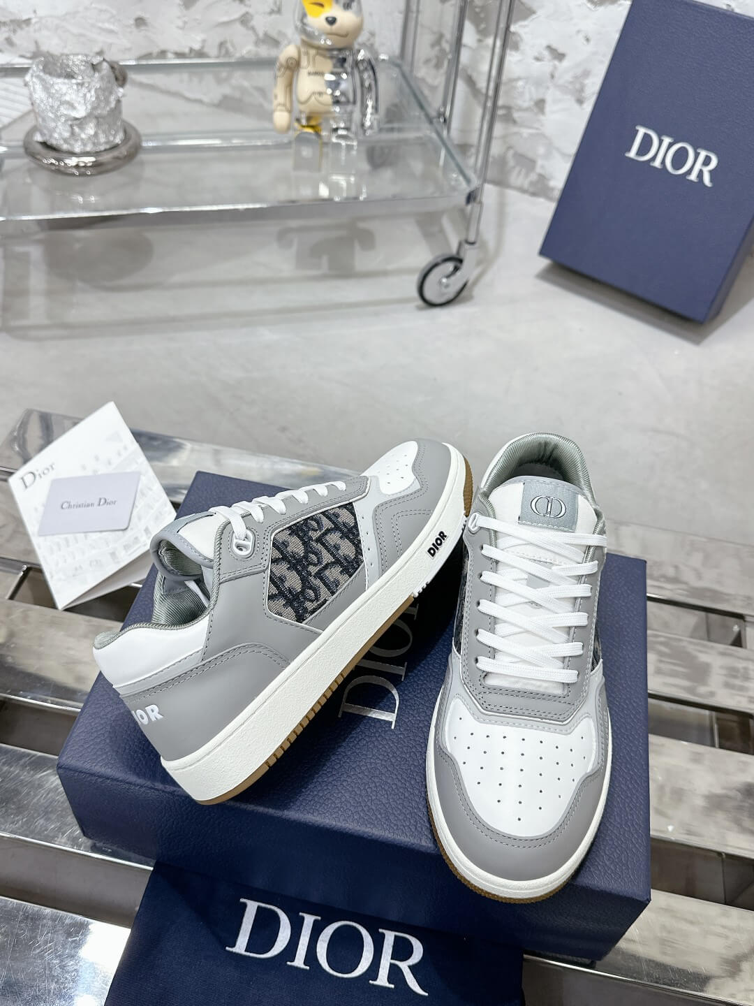 CD B27 Low-top White / Grey & Black Leather – HolloMen