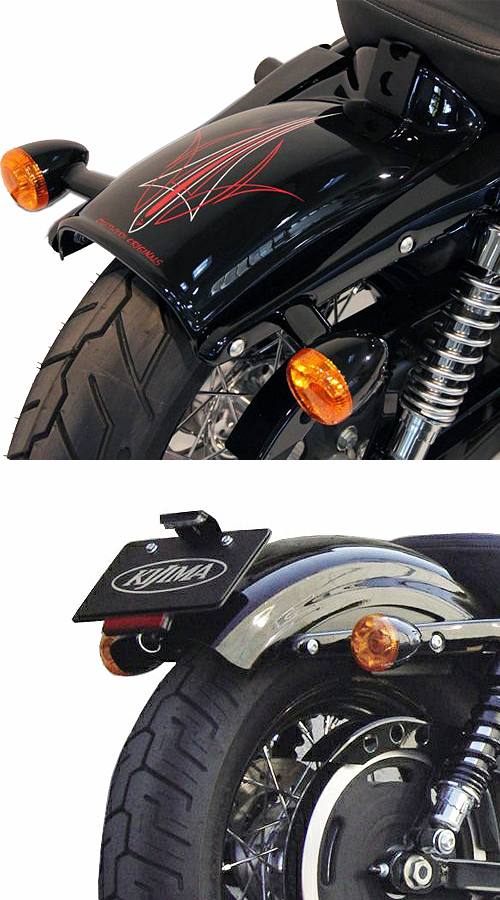 スポーツスターのナンバーリロケーションとショートフェンダー