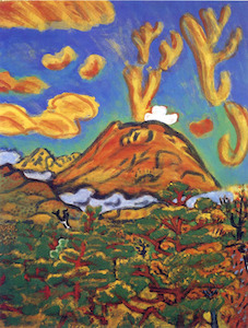 梅原龍三郎「噴煙」|絵画の買取・相続査定・鑑定相談なら花田美術