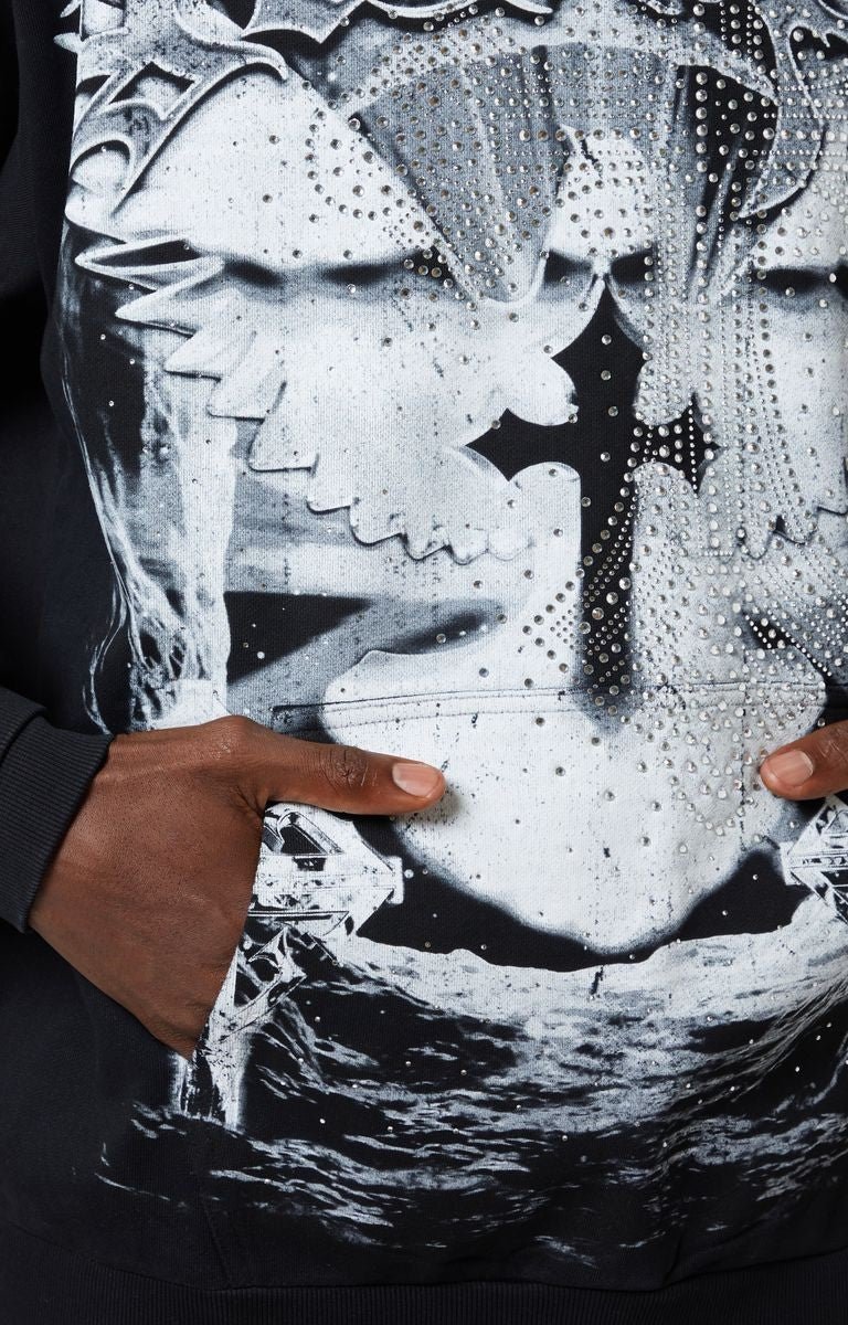 Guapi Black Heavens Vault Hoodie V3 | Rhinestone Luxury Streetwear