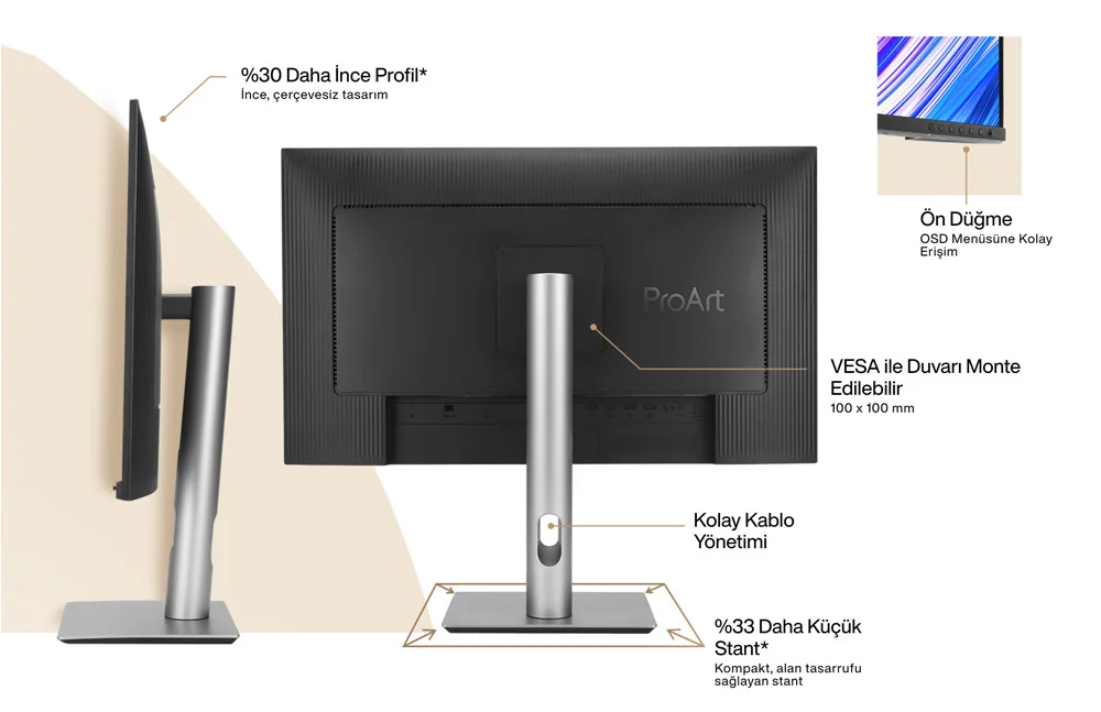 ASUS ProArt PA329CRV 31.5'' 5ms 60Hz 4K IPS Pivot Monitör