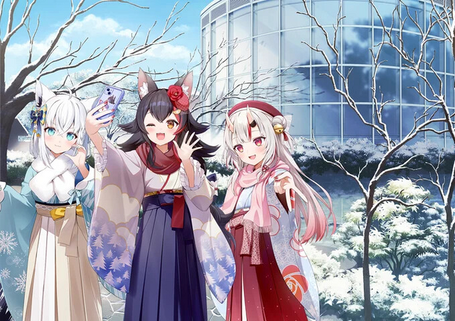 ホロライブの白上フブキ、百鬼あやめ、大神ミオ監修のメニューや描き