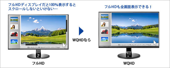 EX-LDQ241DB | 広視野角ADSパネル採用＆WQHD対応23.8型ワイド液晶