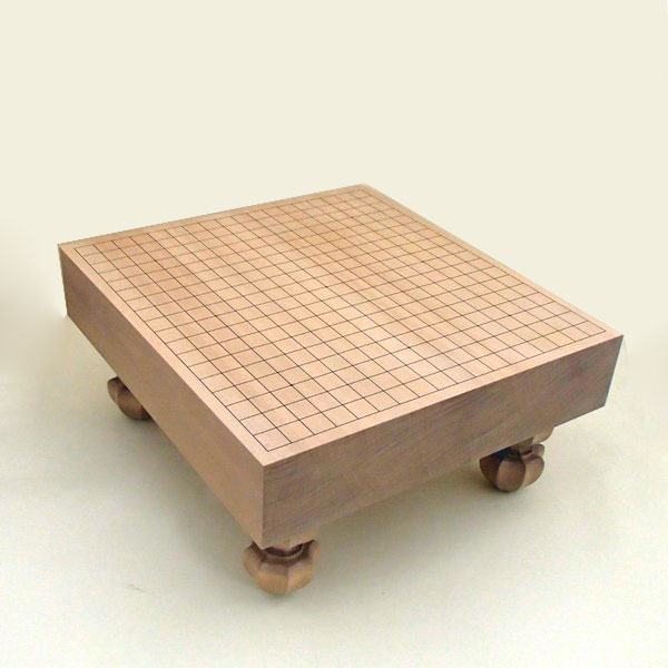 高級囲碁盤セット 新桂3寸足付一枚板碁盤と新生梅碁石（約8mm厚）とP