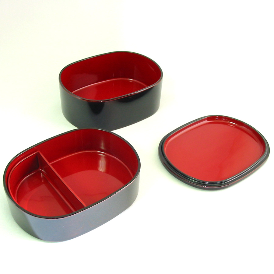 京小判弁当箱 溜内朱 漆塗り ランチボックス 11-12404【製造中止