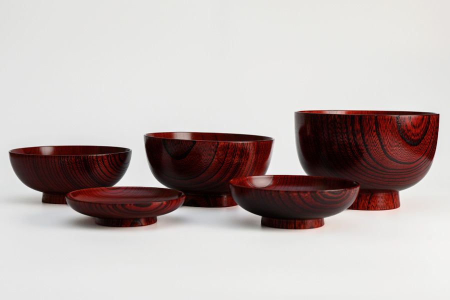 応量器（応量椀） 欅 五つ組 木製漆塗り 入れ子のお椀セット FC10-13