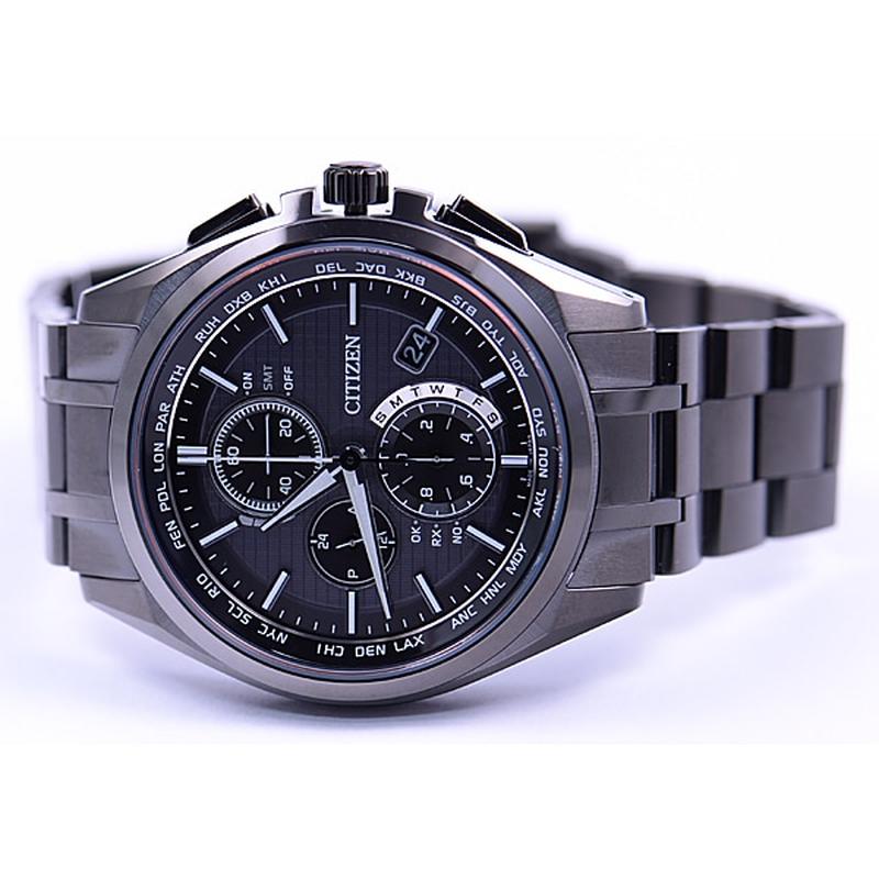 Citizen Men's ATTESA Black Titanium Series Eco-Drive Radio