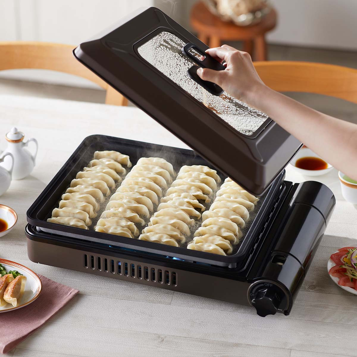 カセットガスホットプレート 焼き上手さんβ ブラウン