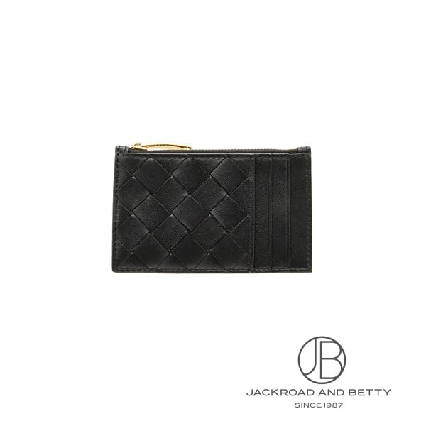 イントレチャート ファスナー付き カードケース ブラック 黒[680613