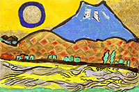 小磯良平、絵画、油彩4号、化粧する舞妓、高級額縁、肉筆、片岡珠子