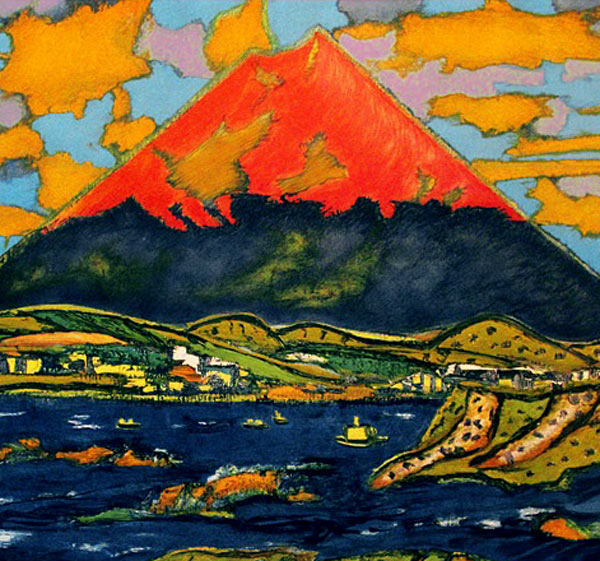 田崎広助 朱富士 | 絵画など美術品の販売と買取 | 東京・銀座 おいだ美術