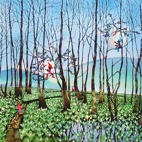 藤城清治 湿原のミズバショウとこびと | 絵画など美術品の販売と買取