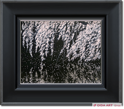 絵画 風景 千住博「桜図」 サインF6サイズ額装済み 肉筆手描き 千住博